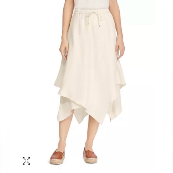 Lauren Ralph Lauren Dresses & Skirts - Lauren Ralph Lauren Handkerchief Linen Midi Drawstring Skirt